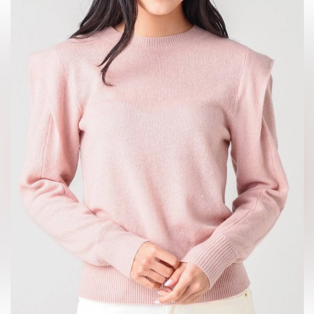 Frame Denim Women's Soft Pink Crew Neck Sweater